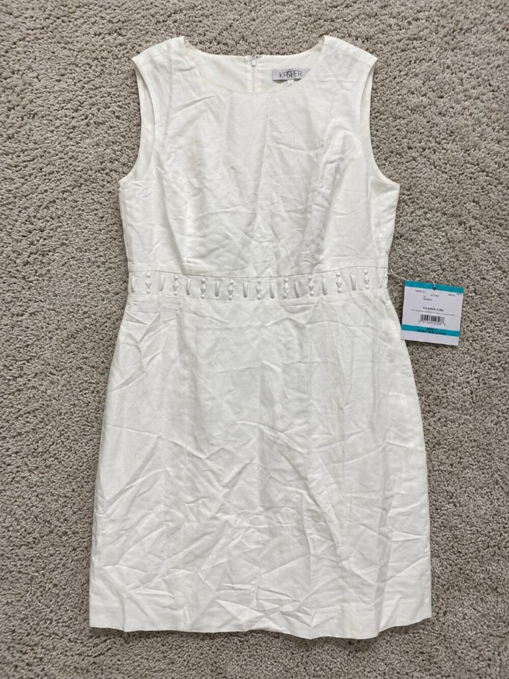 Kasper White Sleeveless Midi Dress Size 14 and 16 NWT - Picture 4 of 7